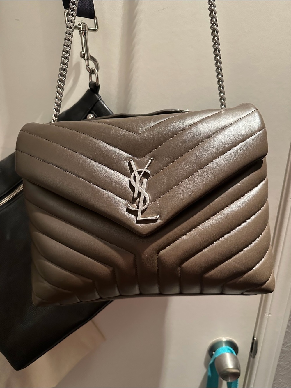 Saint Laurent Loulou puffer bag.